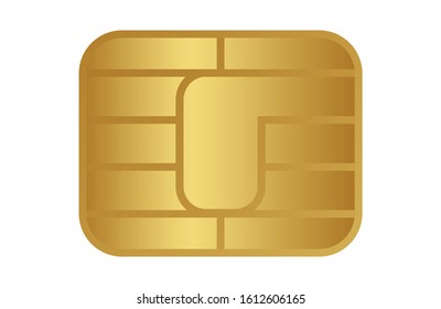 Credit Card Chip Graphic Gold Electronic Security Device