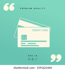 Credit card with a chip and magnetic stripe - icon
