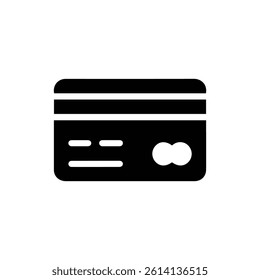 Credit Card with Chip Payment Method Flat Black Icon - Secure Payment