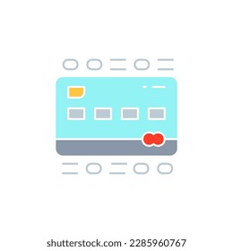 Credit card with code, digital money, e-money, online payment white outline icon. Shopping, online banking, finance symbol design.