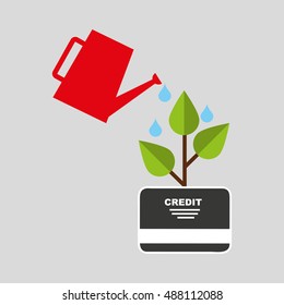 credit card with commerce icon vector illustration design