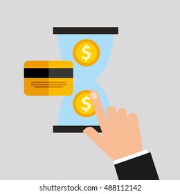 credit card with commerce icon vector illustration design