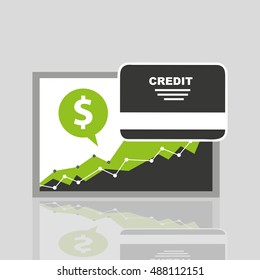 credit card with commerce icon vector illustration design