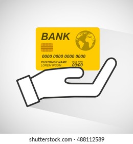 credit card with commerce icon vector illustration design