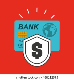credit card with commerce icon vector illustration design