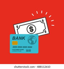 credit card with commerce icon vector illustration design