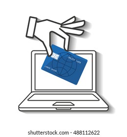 credit card with commerce icon vector illustration design