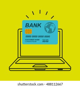 credit card with commerce icon vector illustration design