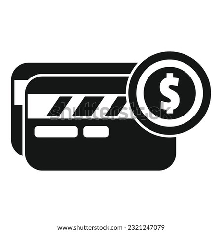 Credit card compensation icon simple vector. Money benefit. Work payment