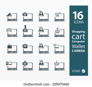 Credit card, computer , open , icon
