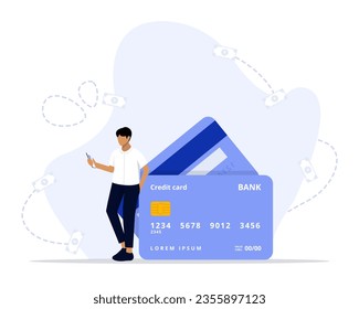 Credit card concept illustration. Suitable for web landing page, ui, mobile app, editorial design, flyer, banner, and other related occasion.