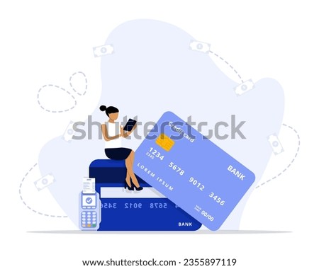 Credit card concept illustration. Suitable for web landing page, ui, mobile app, editorial design, flyer, banner, and other related occasion.