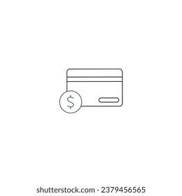 Credit Card concept line icon. Simple element illustration. Credit Card concept outline symbol design.