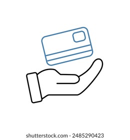 credit card concept line icon. Simple element illustration. credit card concept outline symbol design.