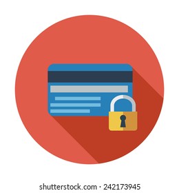 Credit card concept. Single flat color icon. 