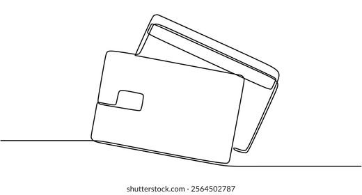 Credit Card continuous line drawing. Finance, business, and banking concept. Minimalist one line art illustration.
