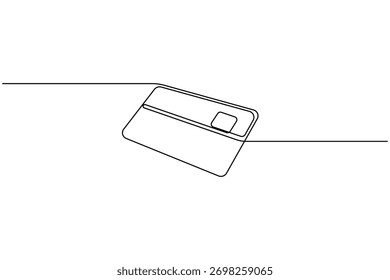 Ilustração de conceito financeiro minimalista de desenho de uma linha contínua de cartão de crédito