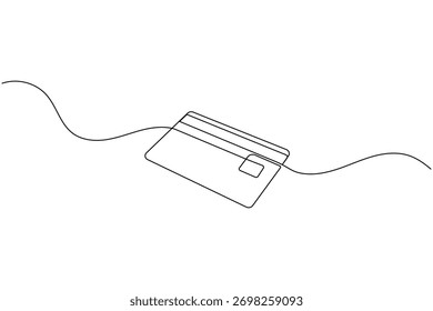 Credit card continuous one line drawing minimalist finance concept illustration