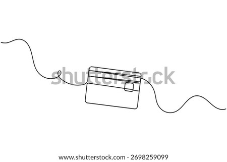 Credit card continuous one line drawing minimalist finance concept illustration