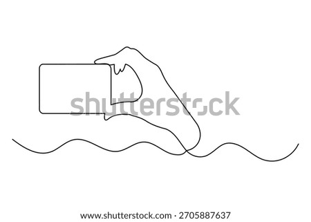Credit card continuous one line drawing minimalist vector illustration white background