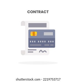 Kreditkartenvertrag-Symbol Vektorgrafik auf weißem Hintergrund. Kann für Web, App, digitale Produkte, Präsentation, UI und viele mehr verwendet werden.