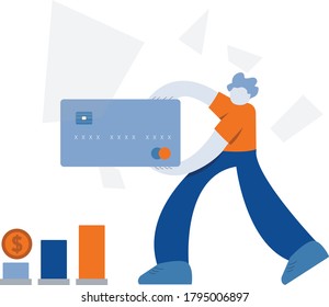 credit card cool flat illustration for web, apps and anything.