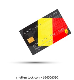 Credit Card covered with Belgium flag. Vector illustration