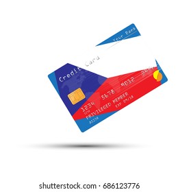 Credit Card covered with Czech-republic flag. Vector illustration