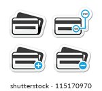 Credit Card, CVV code icons as labels set