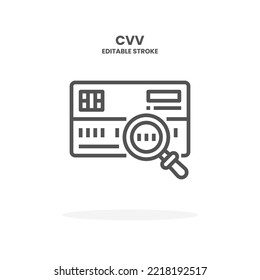 Credit Card CVV line icon. Vector illustration on white background. Editable Stroke and pixel perfect. You can use for web, app and more.