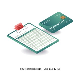 Credit card data form concept illustration