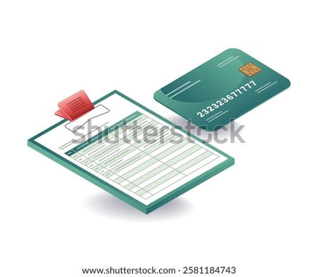 Credit card data form concept illustration