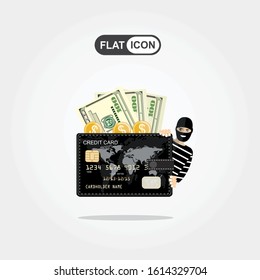 Credit card data phishing, hacker attack vector concept