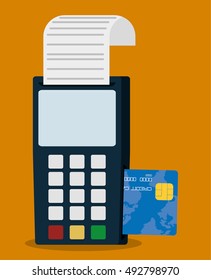 Credit card and dataphone icon. Money payment market and buy theme. Colorful design. Vector illustration