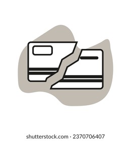 Credit card deactivation icon. Vector illustration. EPS 10.