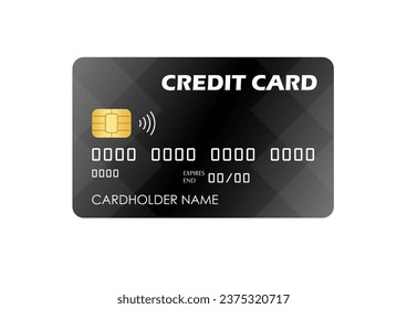 Credit Card, Debit Card or ATM Card. Vector Illustration Isolated on White Background. 