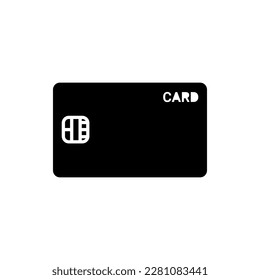 Credit card or debit card icon, block black vector illustration in trendy style. Editable graphic resources for many purposes.