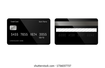 Icono de tarjeta de crédito o débito plano sobre fondo blanco aislado. Vector EPS 10. Concepto de pago.