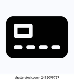 Credit Card, Debit Card Payment Atm Vector Icon, Isolated Silhouette Vector Icon.