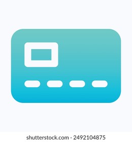 Credit Card, Debit Card Payment Atm Vector Icon, Isolated Gradient Vector Icon.