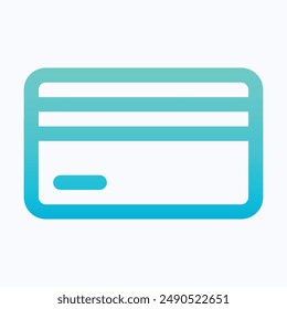 Credit Card, Debit Card Vector Icon,  Isolated Lineal Gradient Vector Icon.