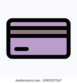 Credit Card, Debit Card Vector Icon, Isolated Lineal Color Vector Icon. 