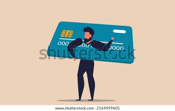 Credit Card Debt Desperate Bankrupt Man Stock Vector (Royalty Free ...