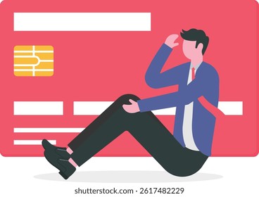 Credit card debt problem, overspend or shopping trouble, consumerism or buying addicted causing financial problem concept, 

