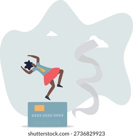 Credit card debt problem, overspend or shopping trouble,person's life situation and his activities.