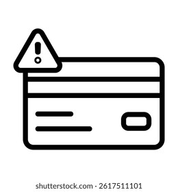 Credit Card Debt Vector Line Icon Design