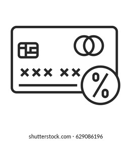 Credit card depozit vector icon in simple outline style. This icon are perfect for your websites and applications.