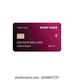 Credit Card Design Illustration Representing E-Payment, Secure Banking, Modern Finance, and Contactless Digital Transactions in Financial Technology Theme