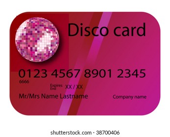 credit card disco purple, vector art illustration; more credit cards in my gallery