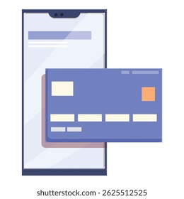 Credit card displayed on smartphone screen symbolizing secure online banking and financial transactions